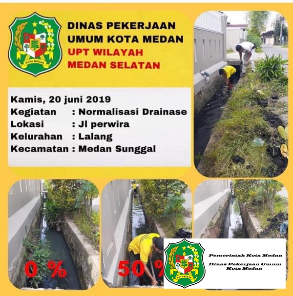 Normalisasi Drainase Jl. Perwira Kec. Medan Sunggal